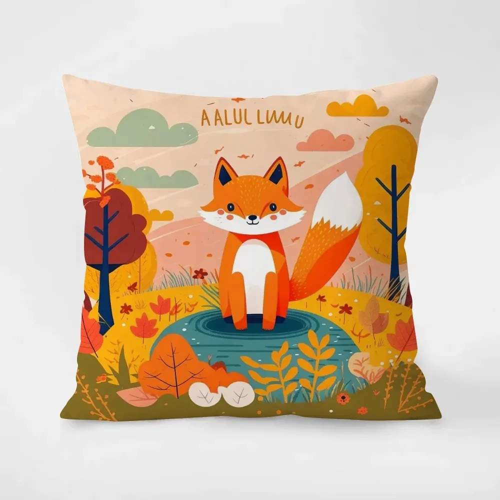 Cartoon Fox Pillowcase Interior Decoration Office Living Room Home Pillowcase