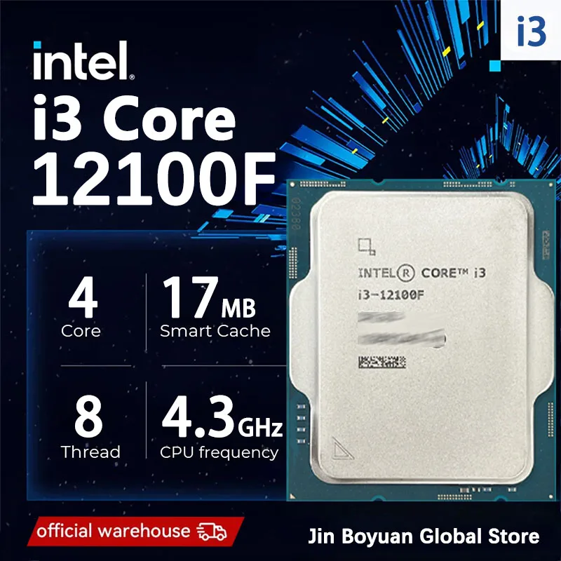 

Intel Core i3 12100F I3-12100F Новый процессор LGA 1700, но без кулера