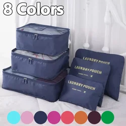 6 Pieces/set Travel Bag Clothes Shoe Organizer Traveling Compression Packing Cubes Suitcase Luggage Organizers Home Storage