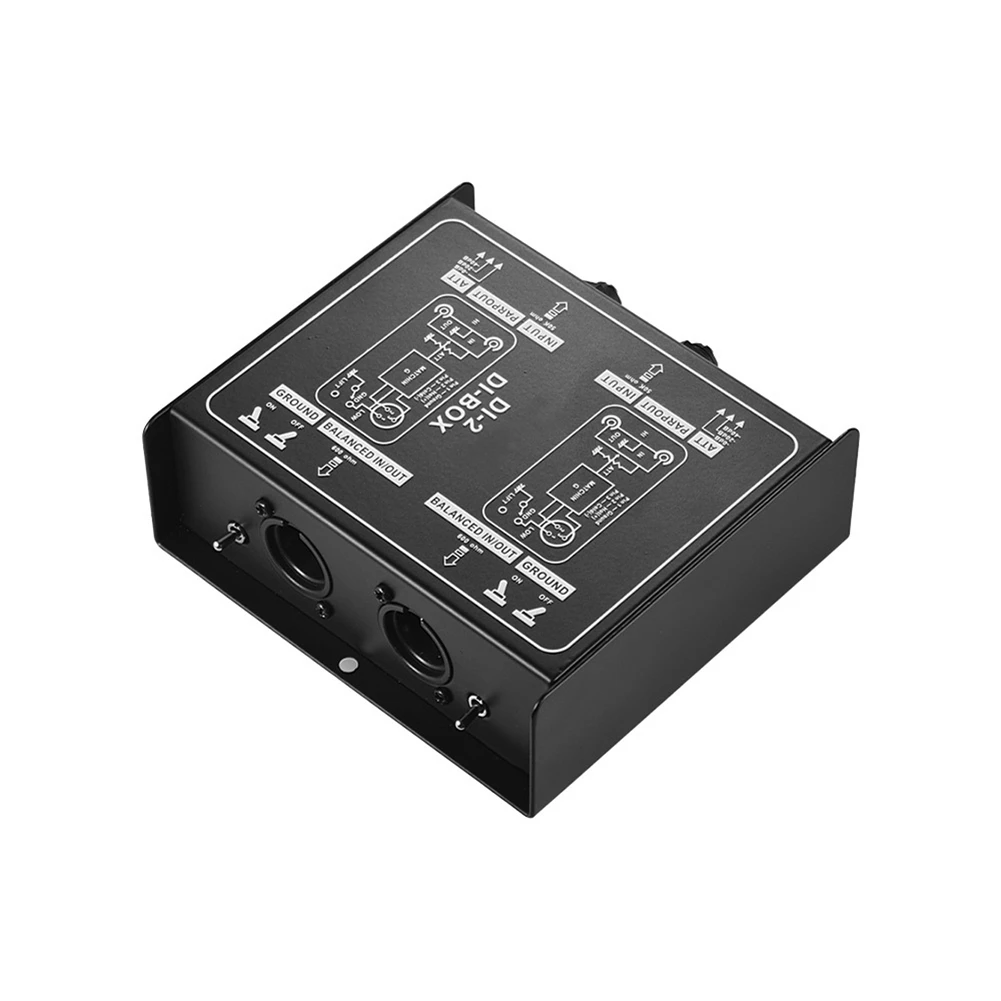 Powerful 1 Pcs DI-2 Audio Isolator Passive Audio DI Box Black Audio Noise Canceller Guitar Isolator Resistor Anti-Noise Audio Co