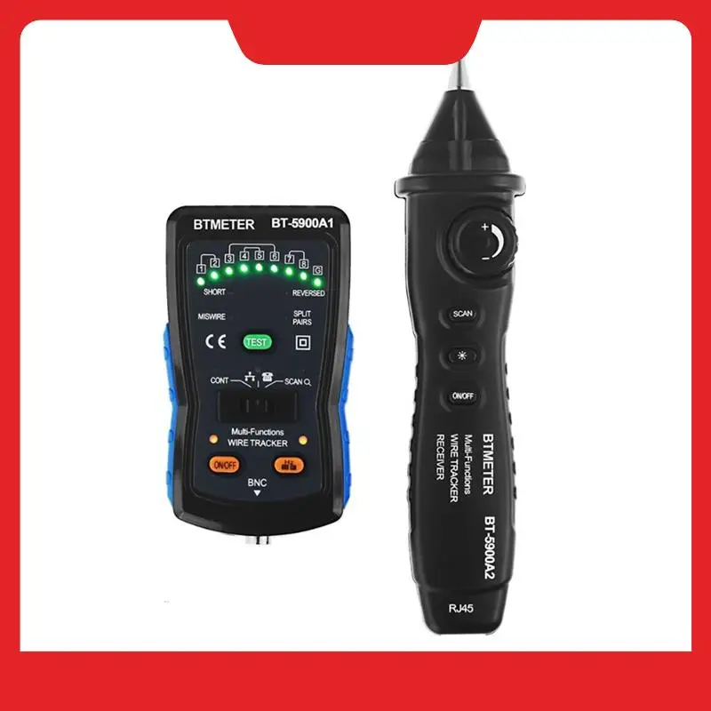 

Комплект зондов BTMETER Кабельный поисковик Генератор тонов RJ11 RJ45 Трекер проводов Тонер Ethernet Сеть локальной сети, тестер кабеля для проверки непрерывности-