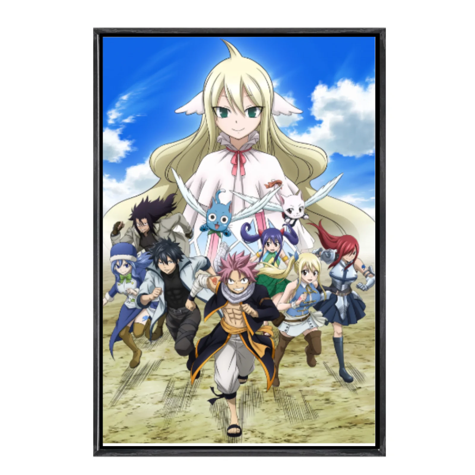 

Japanese Manga Multi-Size Canvas Poster Double Framed Wall Art,Fairy Tail Home Decor for Living Room Bedroom