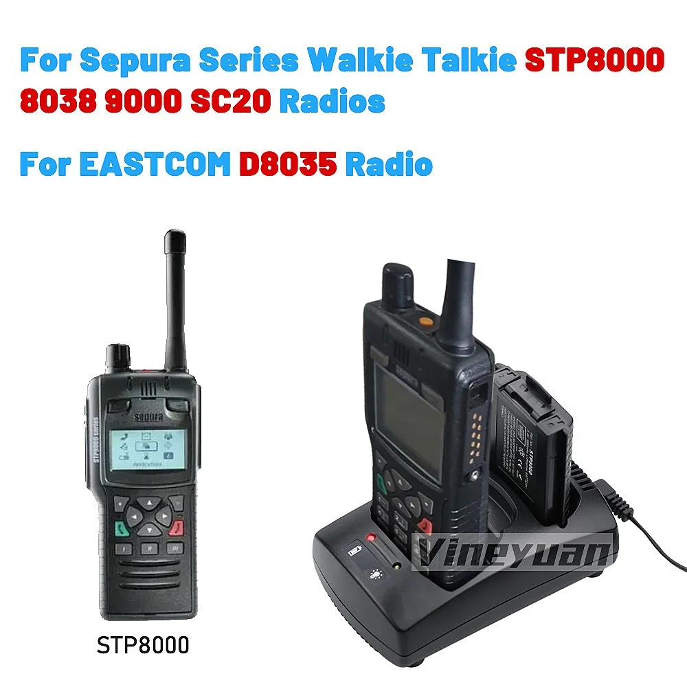 2025 NUOVA Base caricabatteria da tavolo per Sepura STP8000 STP8038 SEP8040 STP8240 STP8100 STP8200 STP9000 SC20 Radio bidirezionali