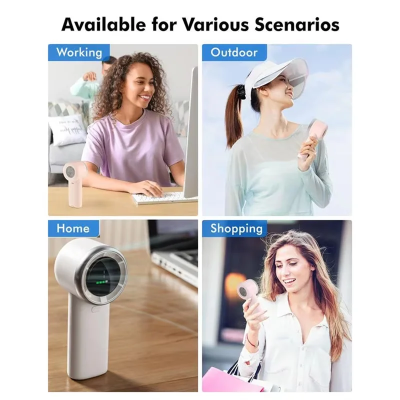 ABVI-Wearable Fan 5-Speed High-Velocity, USB Rechargeable With On-Screen Display, Compact Design For Indoor & Outdoor Use