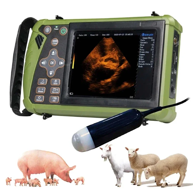 Portable Veterinary Ultrasound Machine 3.5MHz Convex Probe Vet Pregnancy Scanner  for Pig Sheep Dog Animals