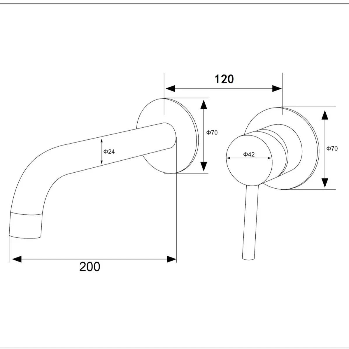 304 Stainless Steel Lead-free Single Handle Two Hole Wall Mounted Gun Gray Basin Faucet With Embedded Box Hot Cold Mixer Tap