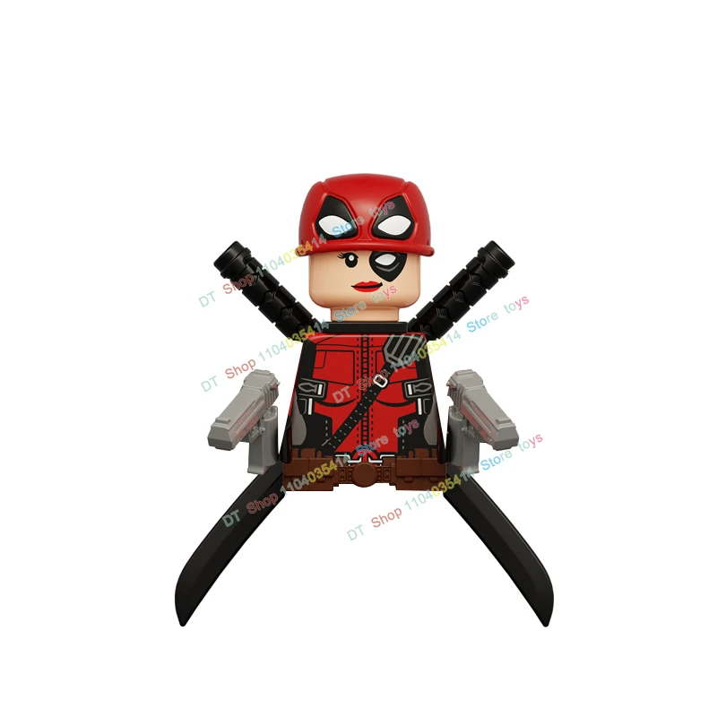 MOC-figuras de acción de Deadpool, bloques de juguete, accesorio de Anime de dibujos animados, bloques de construcción, juguetes de regalo, KT1076