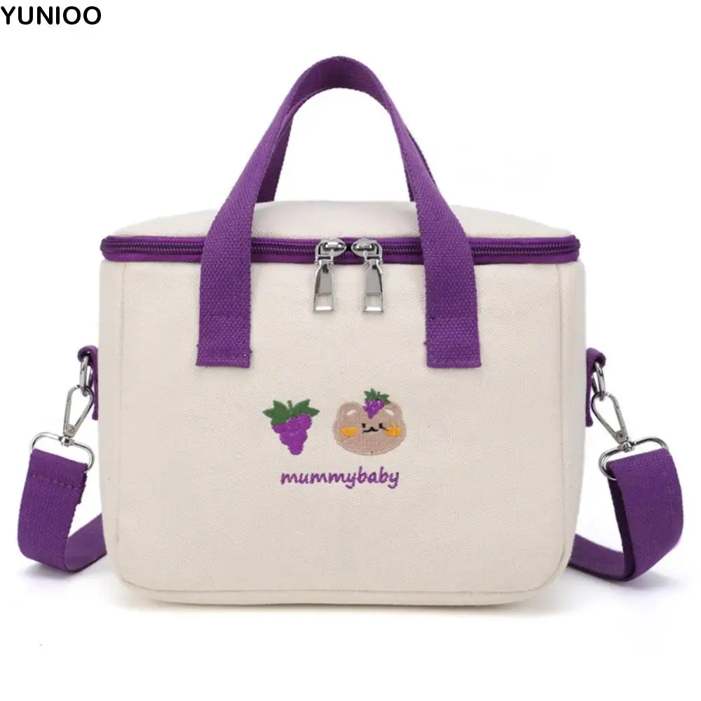 

Cartoon Mummy Bag Bear Korean Style Single Shoulder Bag Picnic Dinner Container Baby Feeding Bottle Cooler Bag