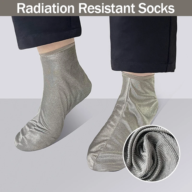 

RF Shielded 100% Silver Fiber Socks Conductive EMF Anti Electromagnetic Anti-radiation Sock Unisex Health Protection Sock