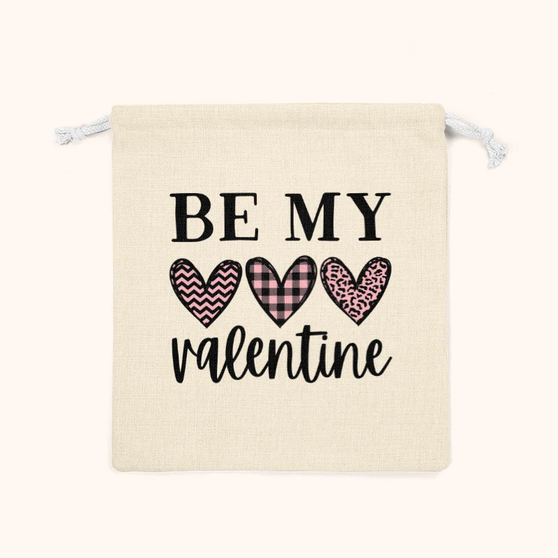 

10pcs /2024 New BE MY Canvas Bag Drawstring Bundle Love Cat Printed Gift Cotton Bag Convenient to Carry Out Waist Bundle Pocket