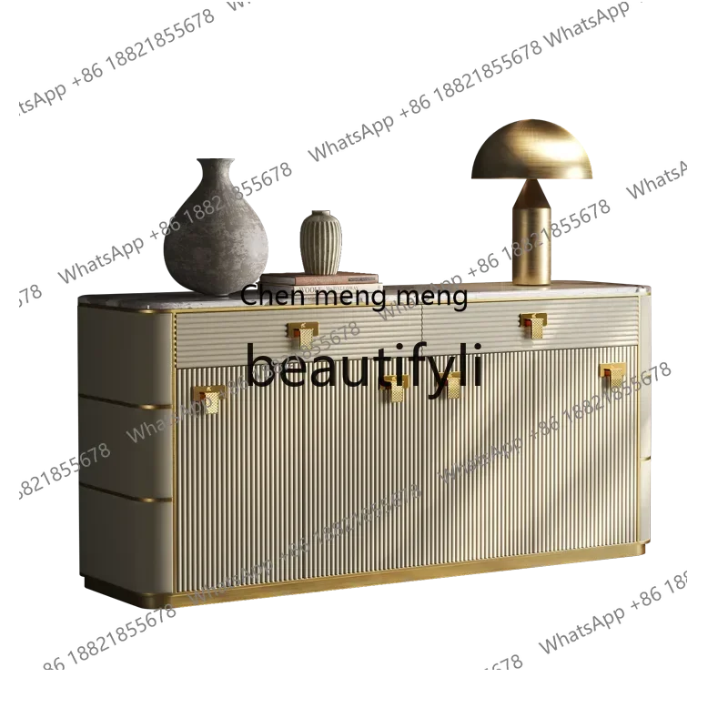 

G Light luxury dining side cabinet Italian restaurant locker household postmodern marble entrance shoe cabinet