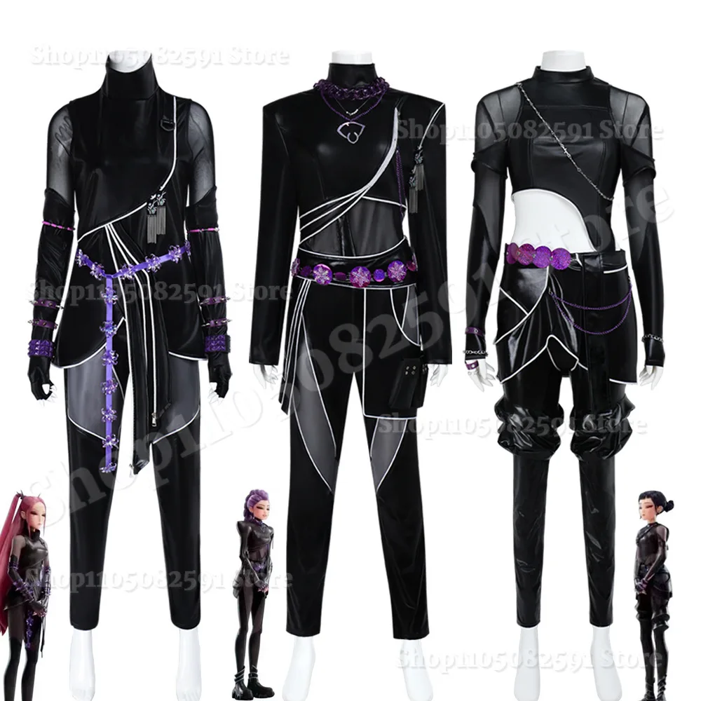 

New Black Suit Women Girls Mira Zoey Rumi Cosplay Costume Kpop for Demon Hunters Halloween Rumi Battle Suit Huntrix Cosplay