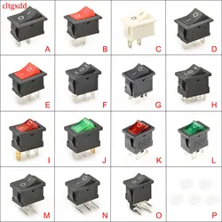cltgxdd 1 Piece KCD1 Rocker Switch Push Button Mini Switch 6A-10A 250V KCD1-101 2Pin 3Pin Snap-in On/Off 21*15MM
