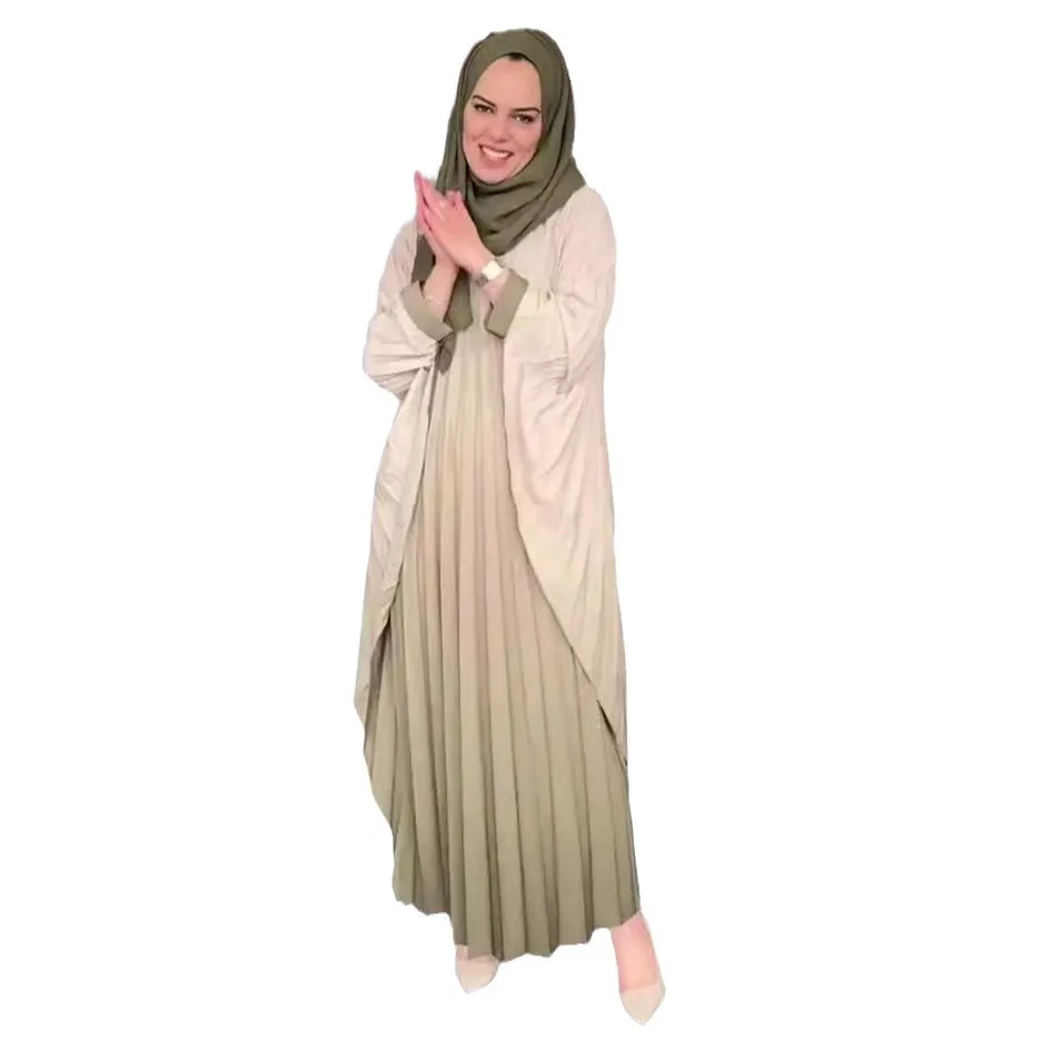 Eid Muslim Long Robe Arabic Pleated Dress Abaya Vestidos Dubai Saudi Morocco Abayas Jalabiya Ramadan Women Modest Dresses