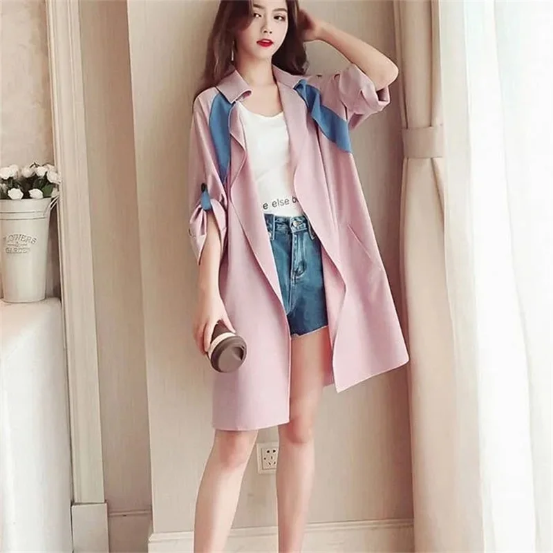 Women's Trench Coat Korean Version Spring Autumn Windbreaker 2025 New Thin Chic Cardigan Jacket Female Outerwear Top