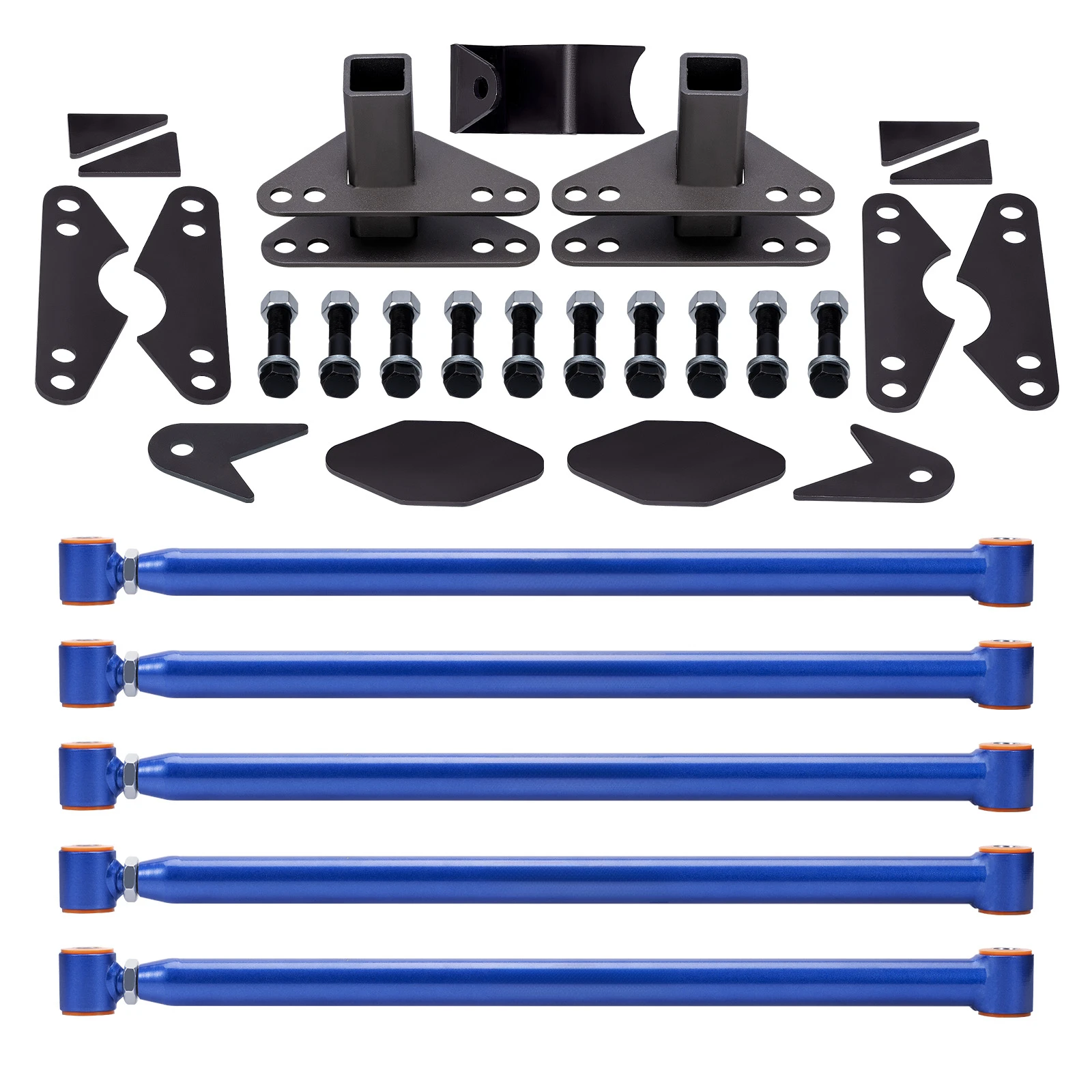 

MaXpeedingrods Universal Rear Weld On 4 Link Suspension Lift Kit For Truck Classic Car Air Ride Heavy Duty 24" Steel Bars Blue