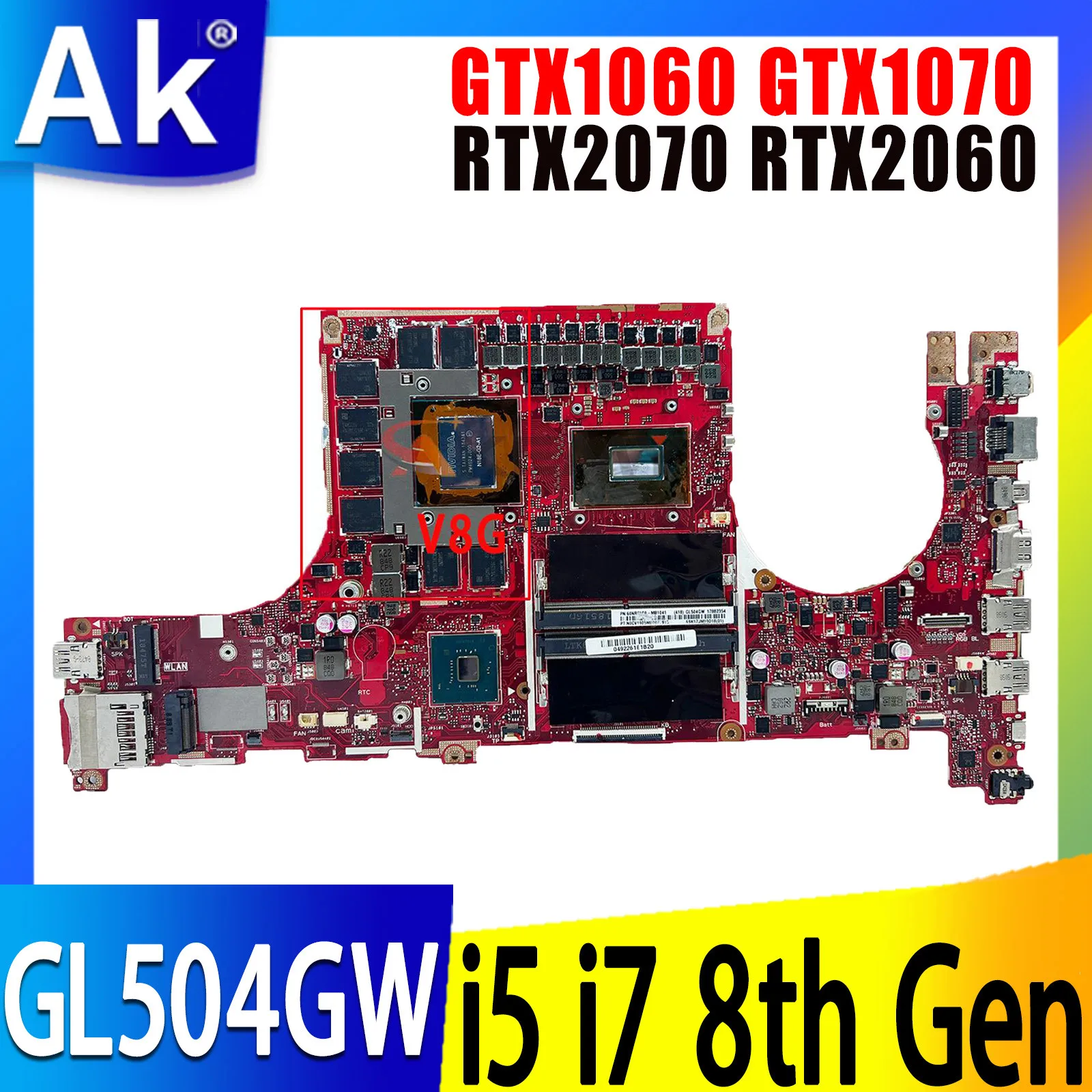 

Шэньчжэнь GL504G Материнская плата ASUS GL504GS GL504GV GL504GM S5C материнская плата для ноутбука с процессором I5 I7 GTX1060 GTX1070 RTX2070 RTX2060