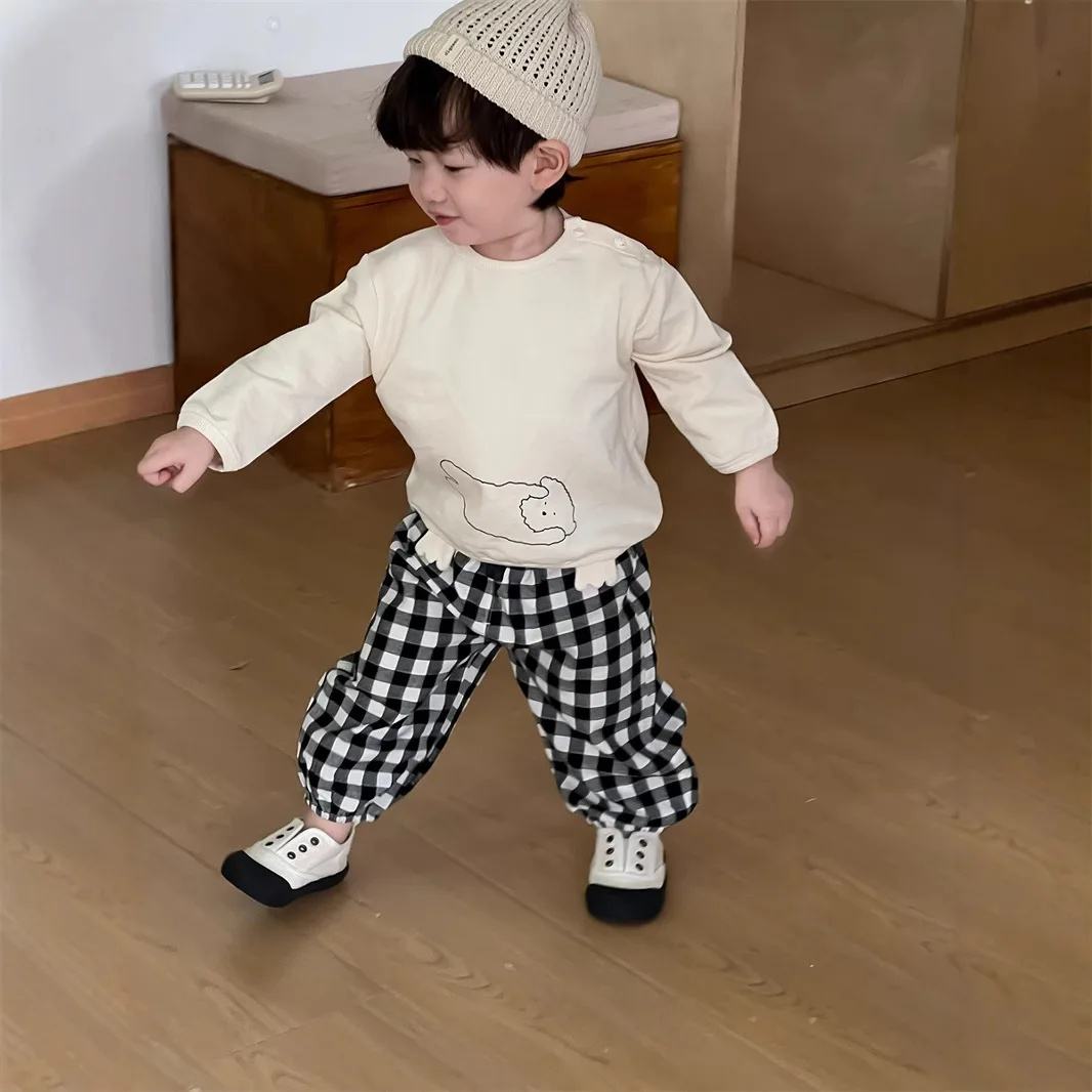 

2025 Autumn New Baby Long Sleeve T Shirts Cotton Toddler Simple Versatile Bottoming Tops Infant Boy Girl Cartoon Casual Tops