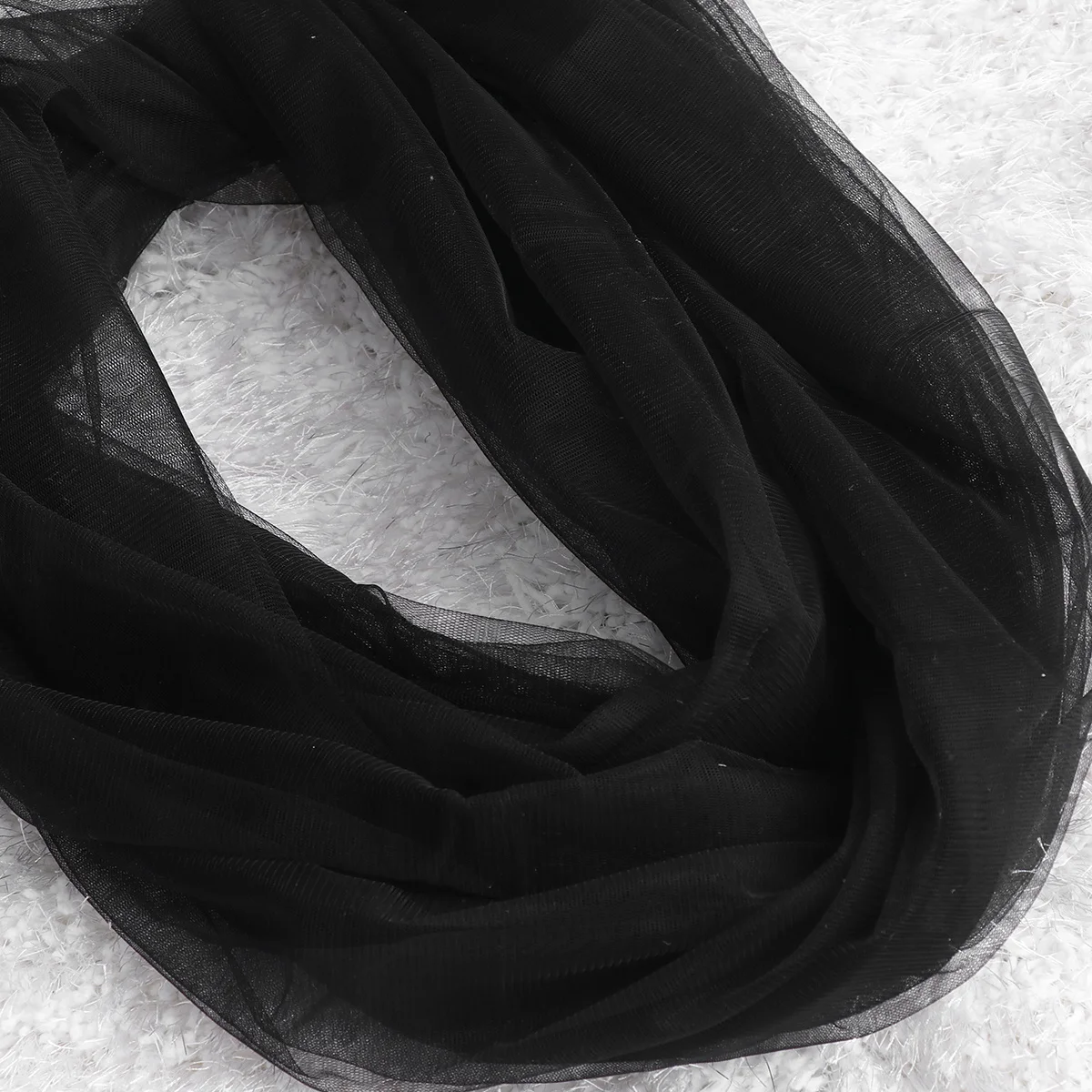 

Elegant Black Bridal Veil 3 Meters Long Tulle Simple Design for Wedding Photography Props Photography Veils Wedding Veil Ivory