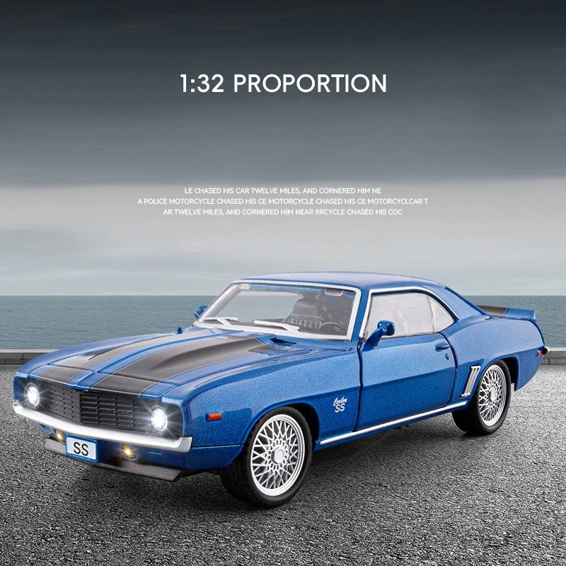 

1:32 Camaros SS Alloy Sports Car Model with Sound and Light Pullback Metal Toy Car Gift Miniature