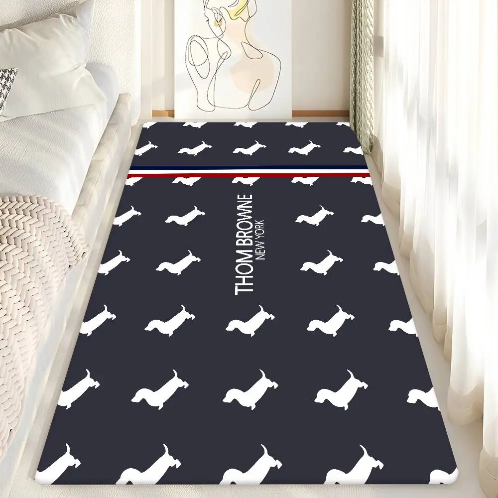 Fashion Brand T-Thom B-Browne Luxury Logo Entrance Door Mat Nordic Style Bedroom Living Room Doormat Home Balcony Home Decor