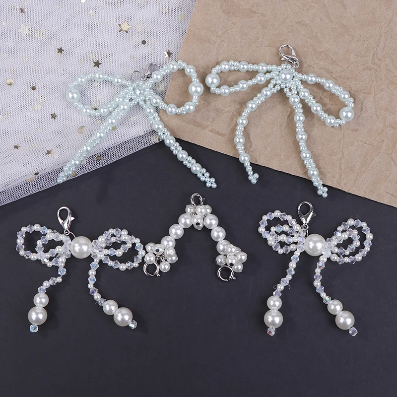 1 Pair Pearl Bow Shoe Buckle Ornaments Men Women Personality Detachable Perl Heel Chain Shoelaces Clip Decorative Accessories