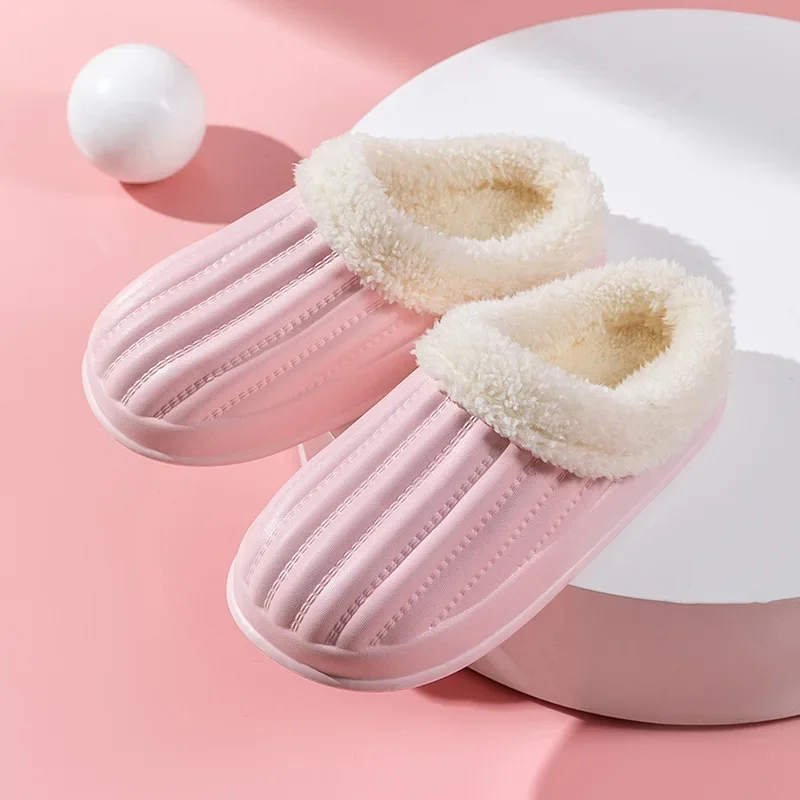 Cotton slippers women's cute home EVA lightweight warm mop detachable couple outside wearing cotton slippers waterproof shoes