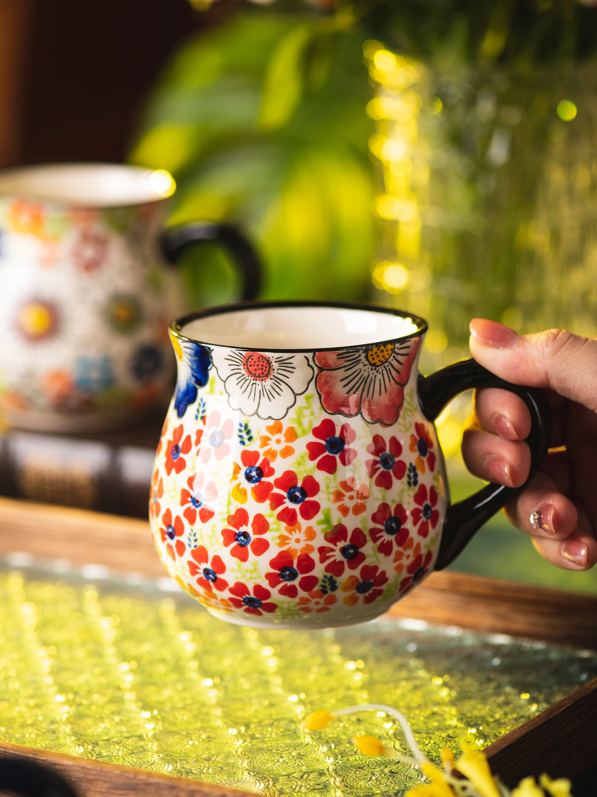 

Деревенская кофейная чашка Cerc, офисная чашка для питья воды, персональная чашка для чая, пара, высокое эстетическое значение, версия Fem, одна ручка