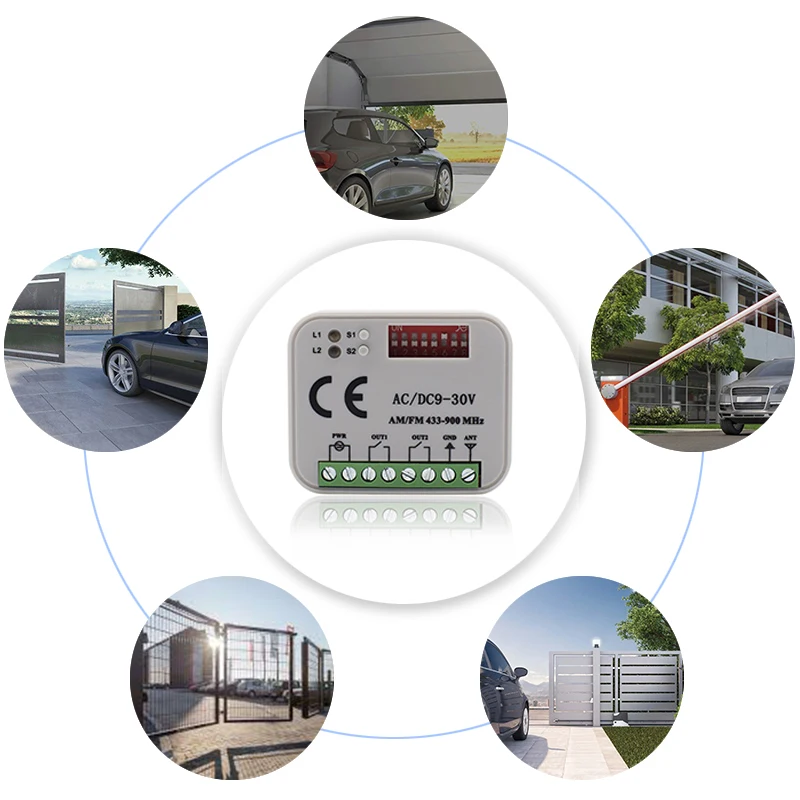 300-900MHZ AC DC 9-30V Universal Garage Gate ricevitore Controller BENINCA BERNER HORMANN MARANTEC SOMMER 868mhz ricevitore 433