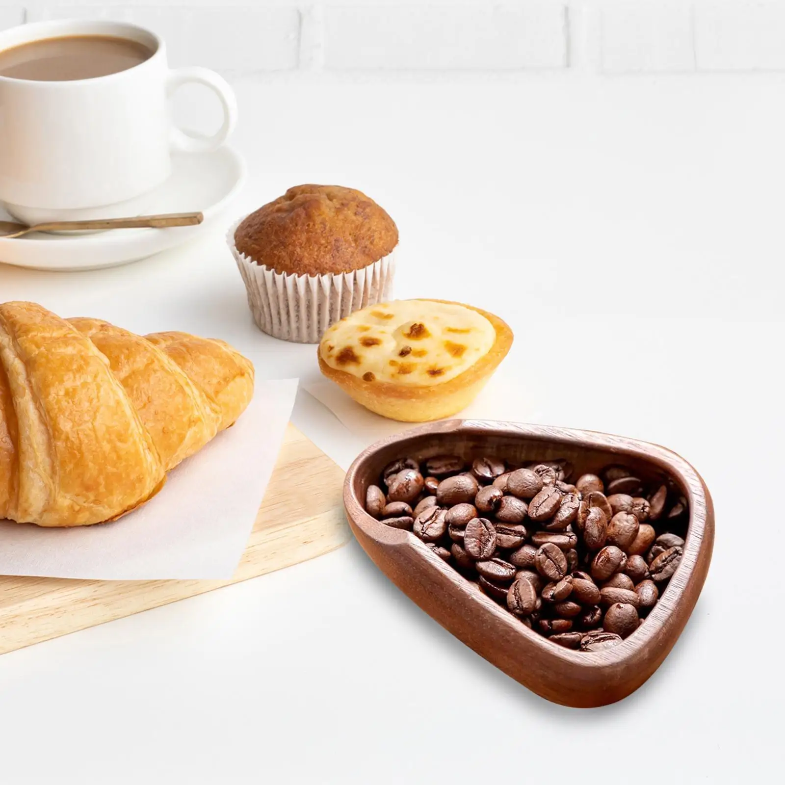 

Wooden Coffee Bean Bowl Tea Leaf Display Tray Practical Coffee Lover Gift