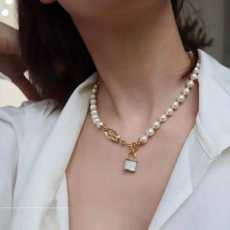 

Ele Pearl Nelace Women's Sle Sweater Chain Faionable Unique Design Sensation Quali Jewelry round Beads Single Layer