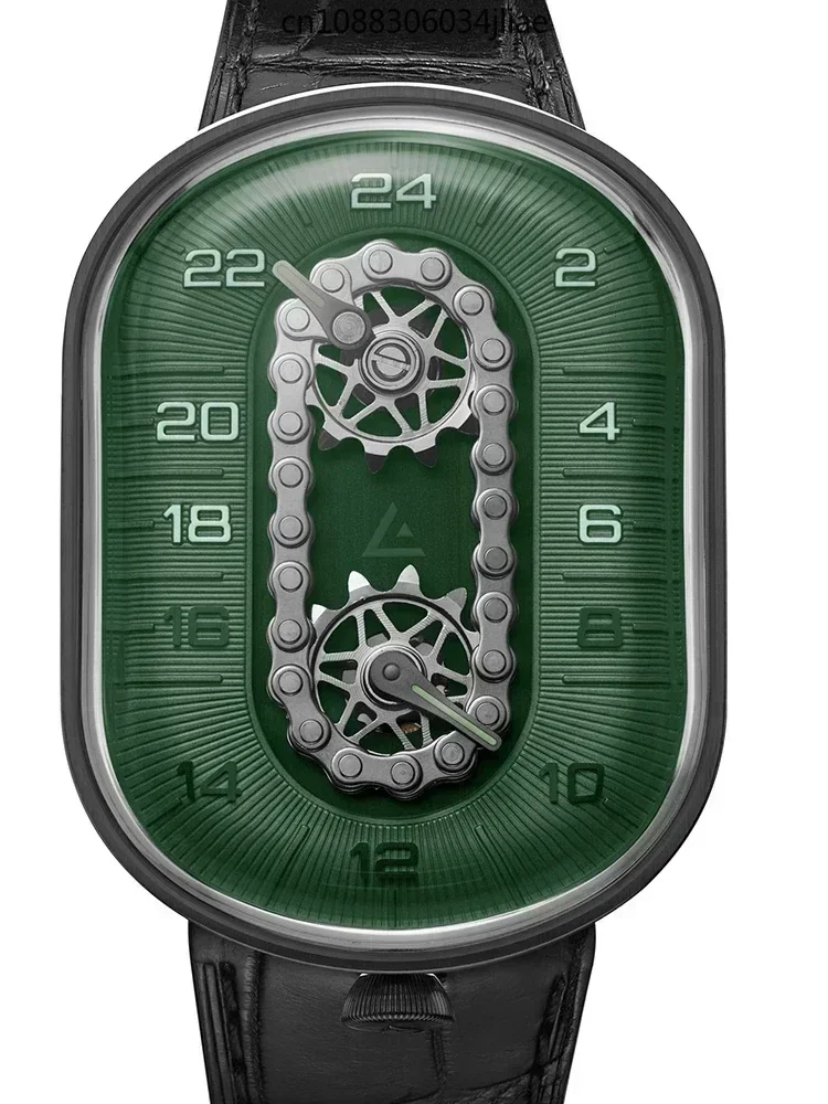 

Small niche automatic mechanical chain watch sapphire watch mirror SW220 modified luminous stainless