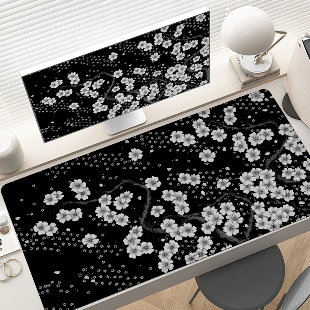 HD 300x600 مللي متر أبيض وأسود ساكورا زهرة الألعاب ماوس الوسادة مكتب السجاد ملحقات الكمبيوتر زهر الكرز ماوس ألعاب مكتب الحصير