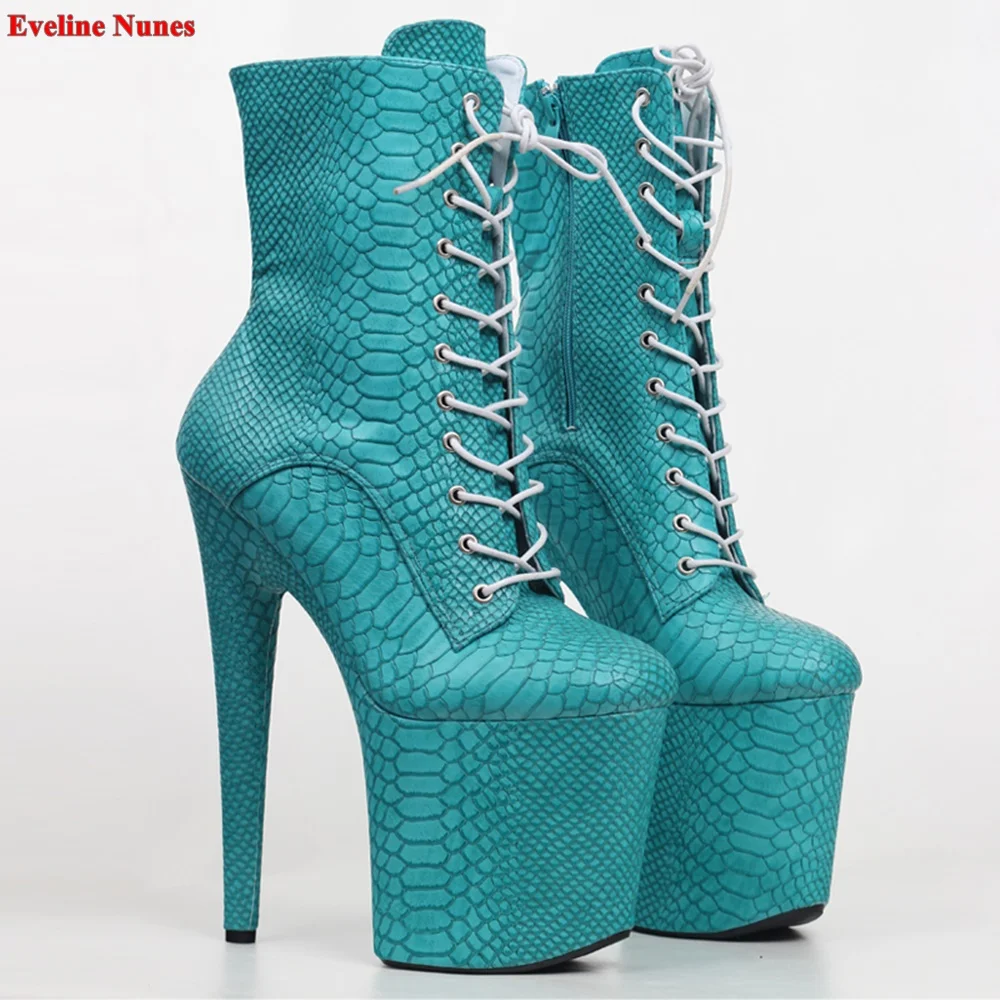 

Сексуальные женские ботинки со змеиным узором, Женские однотонные круглые ботинки, супер тонкий высокий каблук, размеры 36-43, модная обувь для вечеринки