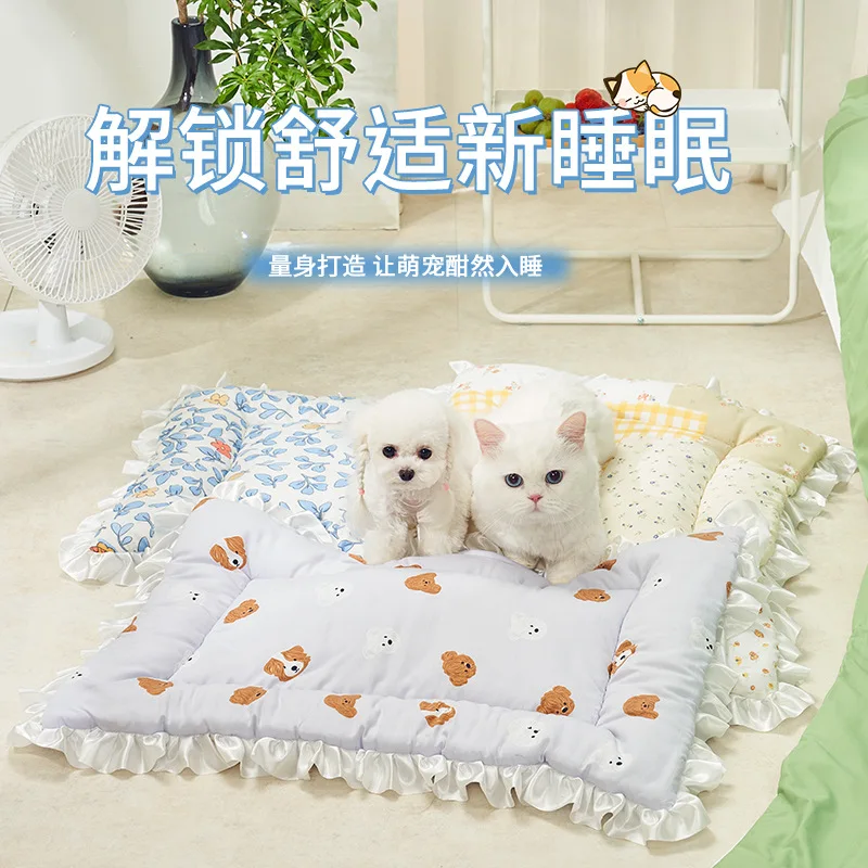 Dog Mats Small and Medium-sized Dog Floor Mats for Sleeping in Summer Cat Litters Universal Cat Pet Litters in All Seasons