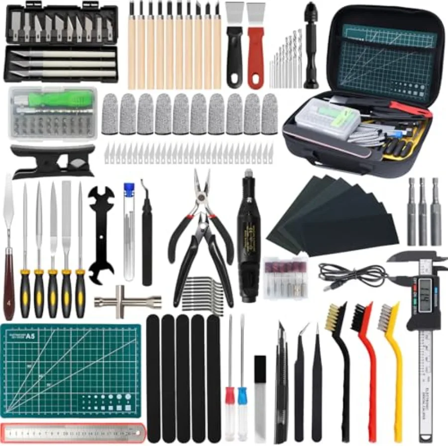 

3D Printer Tool Kit 3D Printer Accessories Includes Deburring Tool Removal Tools Digital Caliper Cutting Mat Carrying Case 3D P