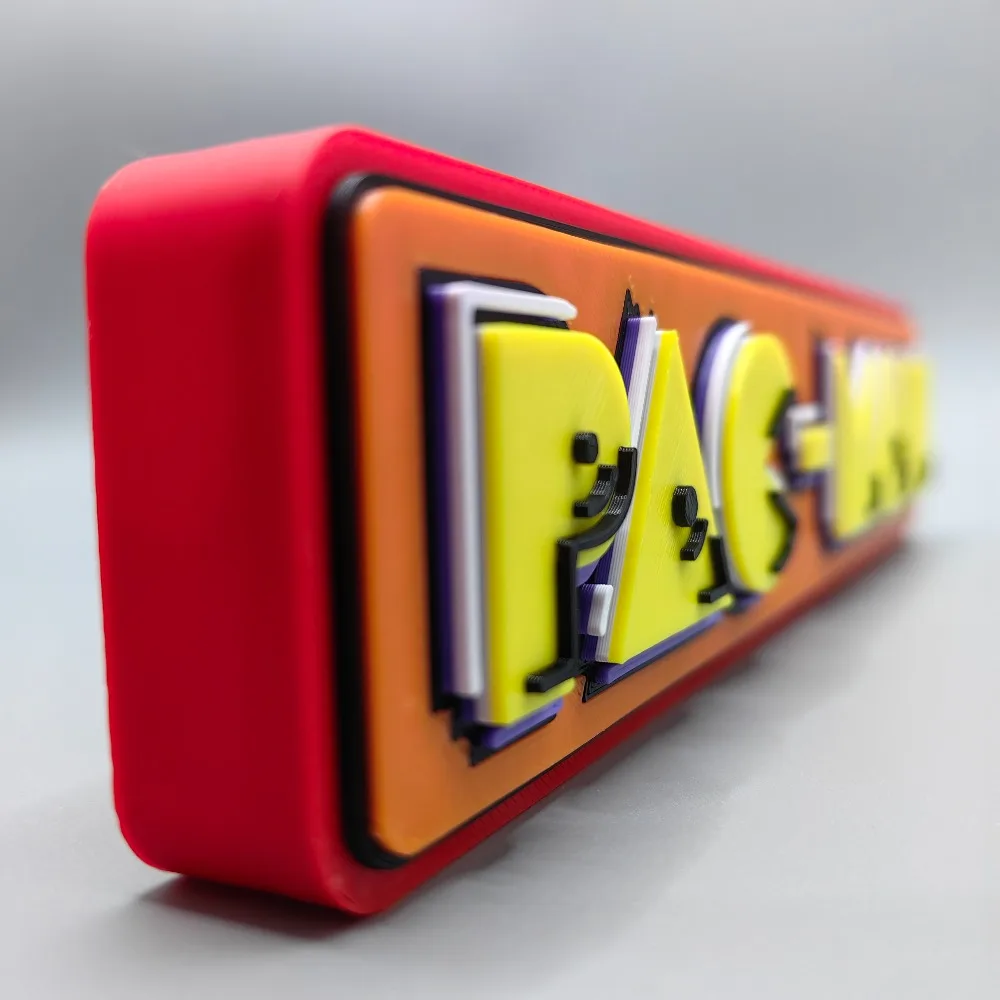 لعبة كلاسيكية باك مان ثلاثية الأبعاد شعار نموذج دمية لافتة لباكمان الشكل جمع عرض تأثيري معرض حلية لعبة #3