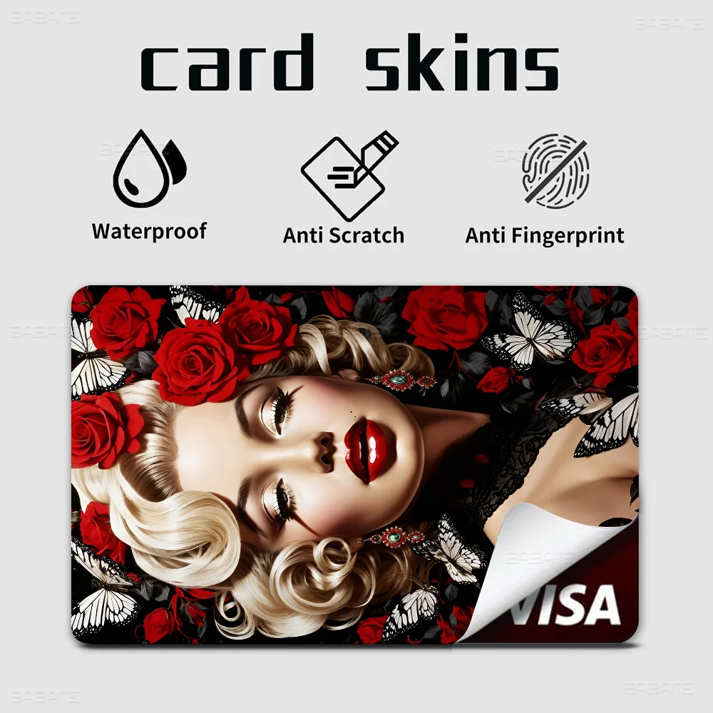 مارلين مونرو لعبة أنيمي ملصق فيلم غطاء الجلد للصغيرة الكبيرة لا رقاقة الخصم بطاقة الائتمان الجانب الأمامي