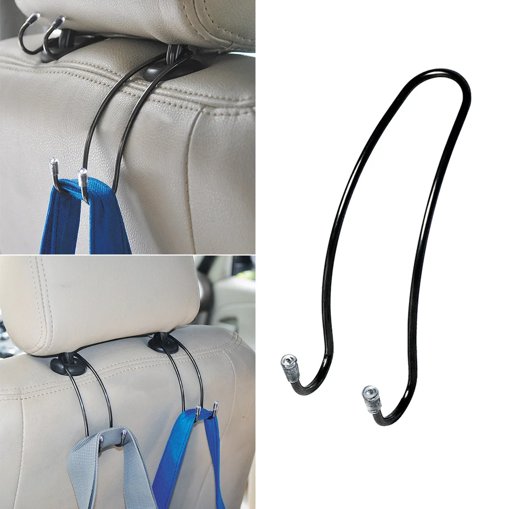 2PCS Car Hooks Back Seat Concealed Bearing Household Auto Hooks Multi-function Creative Gift Storage Hooks (Black)