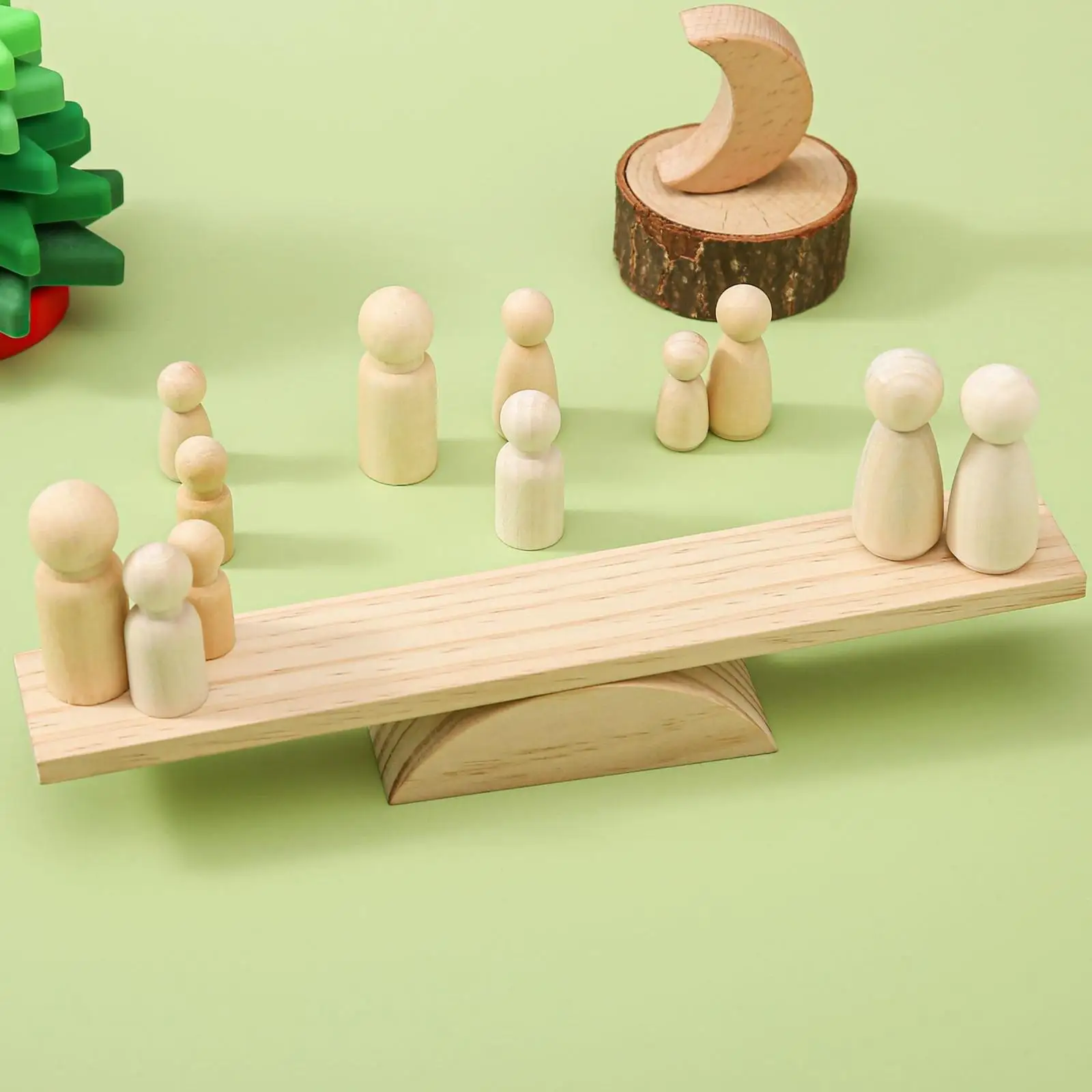 14Pcs Wooden Balance Math Toys Leisure Montessori Balance Training Sturdy Educational Toys Balance Board Toy for Children Boys