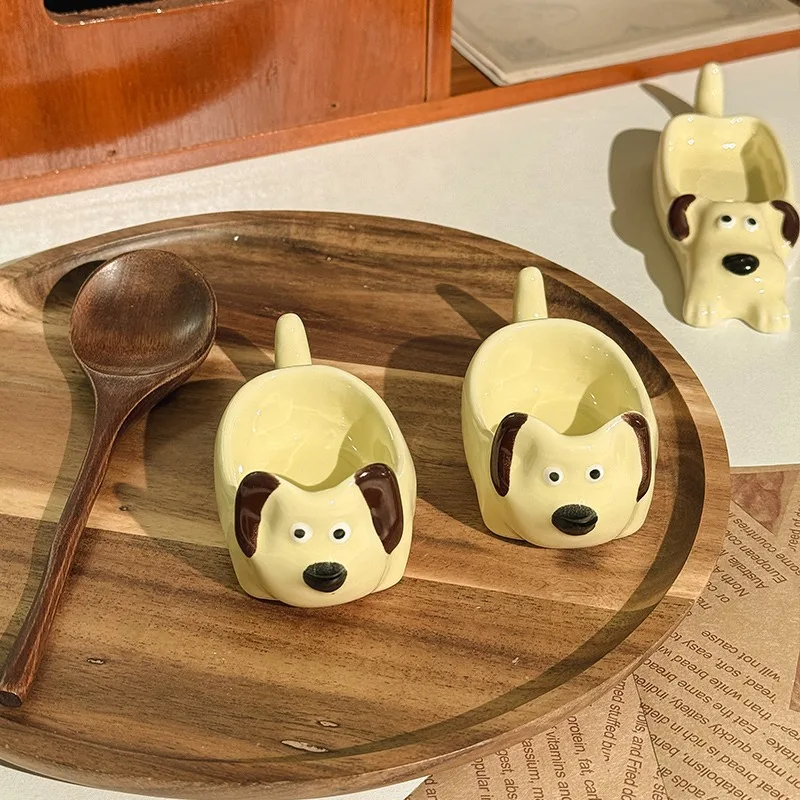 لطيف نكهة السيراميك لوحة الإبداعية الكلب الكرتون الكلب التوابل صلصة لوحة صغيرة المنزل المطبخ مطعم أدوات المائدة الملحقات