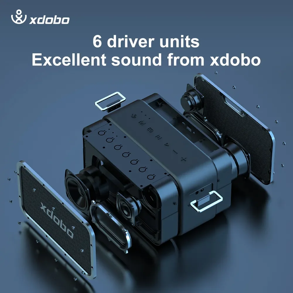 XDOBO 1983 MAX مكبر صوت محمول، مكبر صوت 120 وات لاسلكي عالي IPX5 مقاوم للماء مع مضخم صوت/وضع EQ/TWS/Powerbank