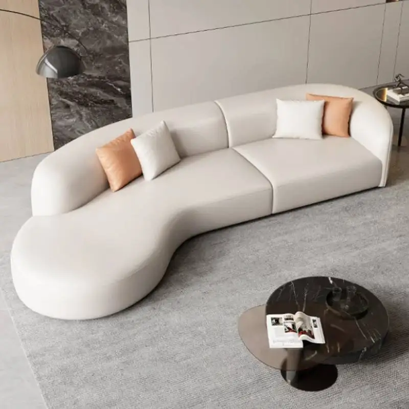 

Comfortable Designer Sofa Living Room Nordic Luxury Fancy White Modern Sofa Modern Curved Divani Da Soggiorno Home Furniture