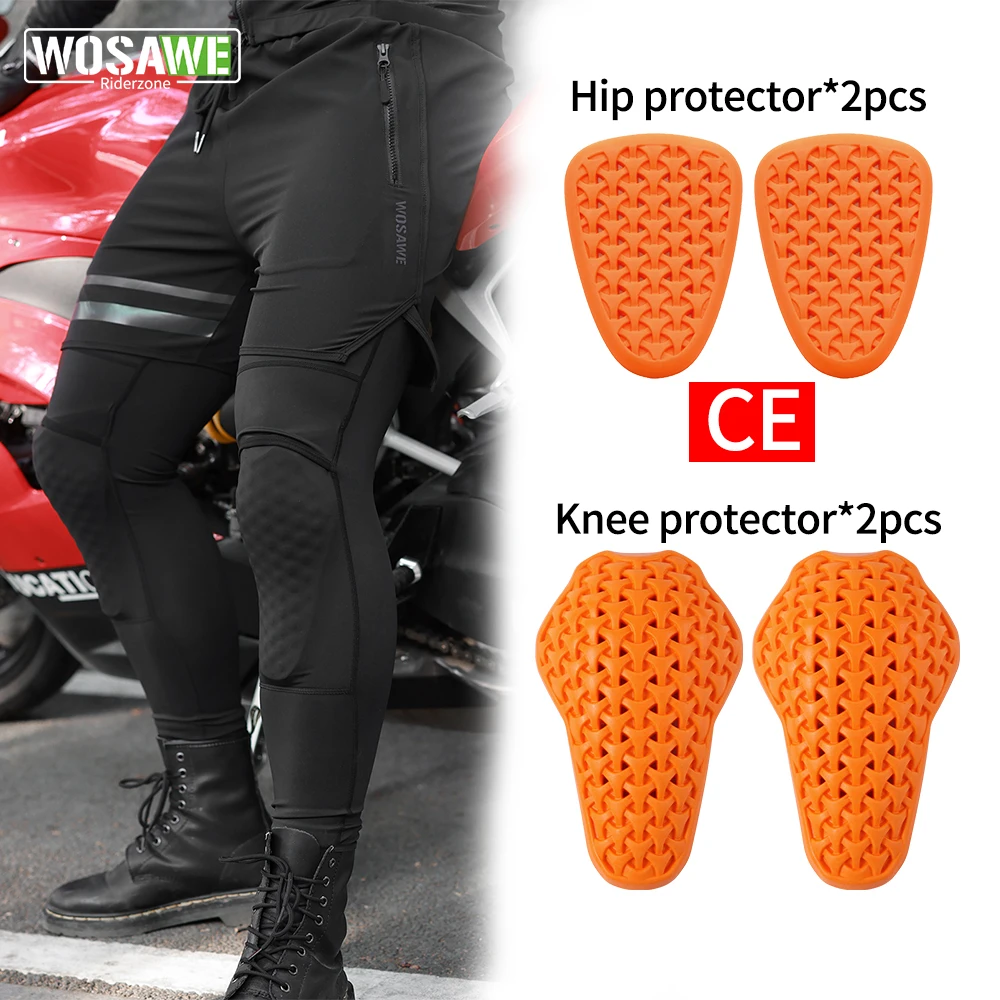 

Motorcycle Pants Summer Men Women Two-Layer Design Reflective Safety CE Certified Removable Knee & Hip Pads for Outdoor Sports