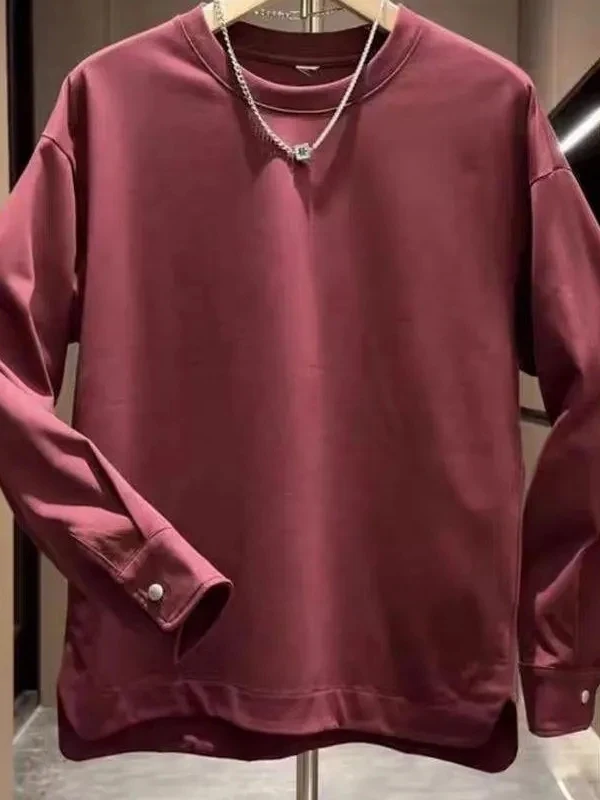 

Повседневный свободный мужской свитшот с длинным рукавом, однотонный, модный, брендовый, премиум-класса, молодежный, осенний, для подростков