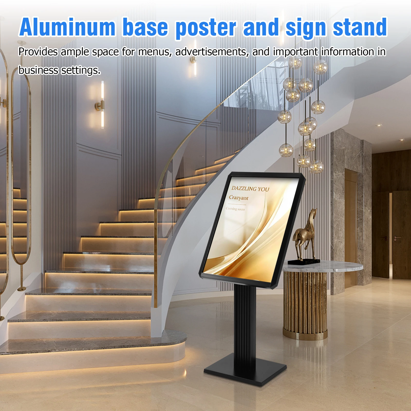 

Sign Holder Floor Stand 20x27inch/24x31.5inch Poster Sign Holder with Snap-Open Frame Display for Malls Schools Restaurants