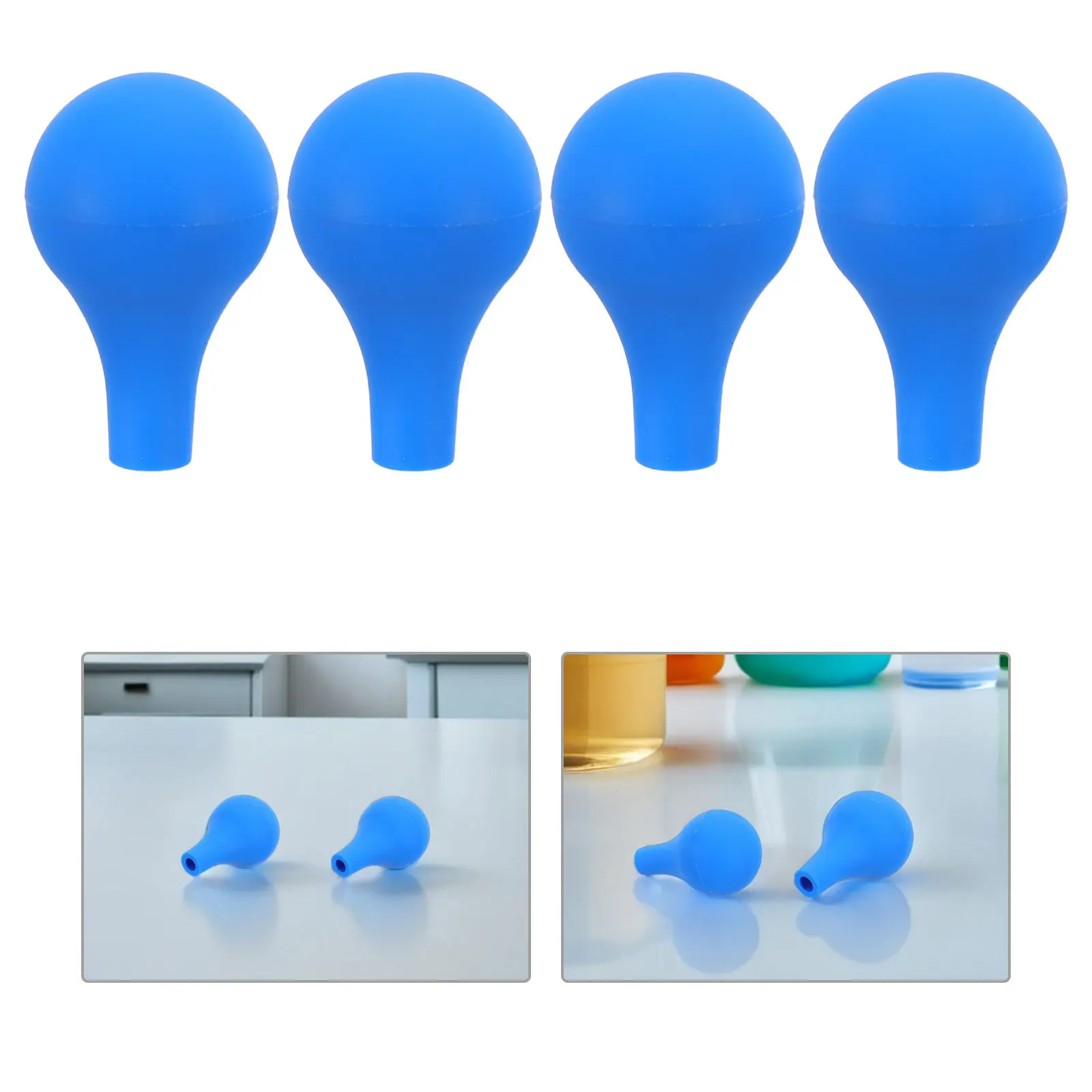 8Pcs Silicone Pipette Ball for Labs Precise Liquid Transfer Ergonomic Non-Slip Reusable Suction Bulb Blue Flexible Dropper Cap