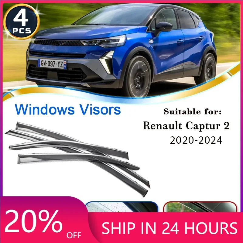 NEW1 pare-brise pour Renault Captur JB JE 2020-2024 Mitsubishi ASX déflecteurs Awing garniture voiture fenêtre visières pluie sourcil gardes P