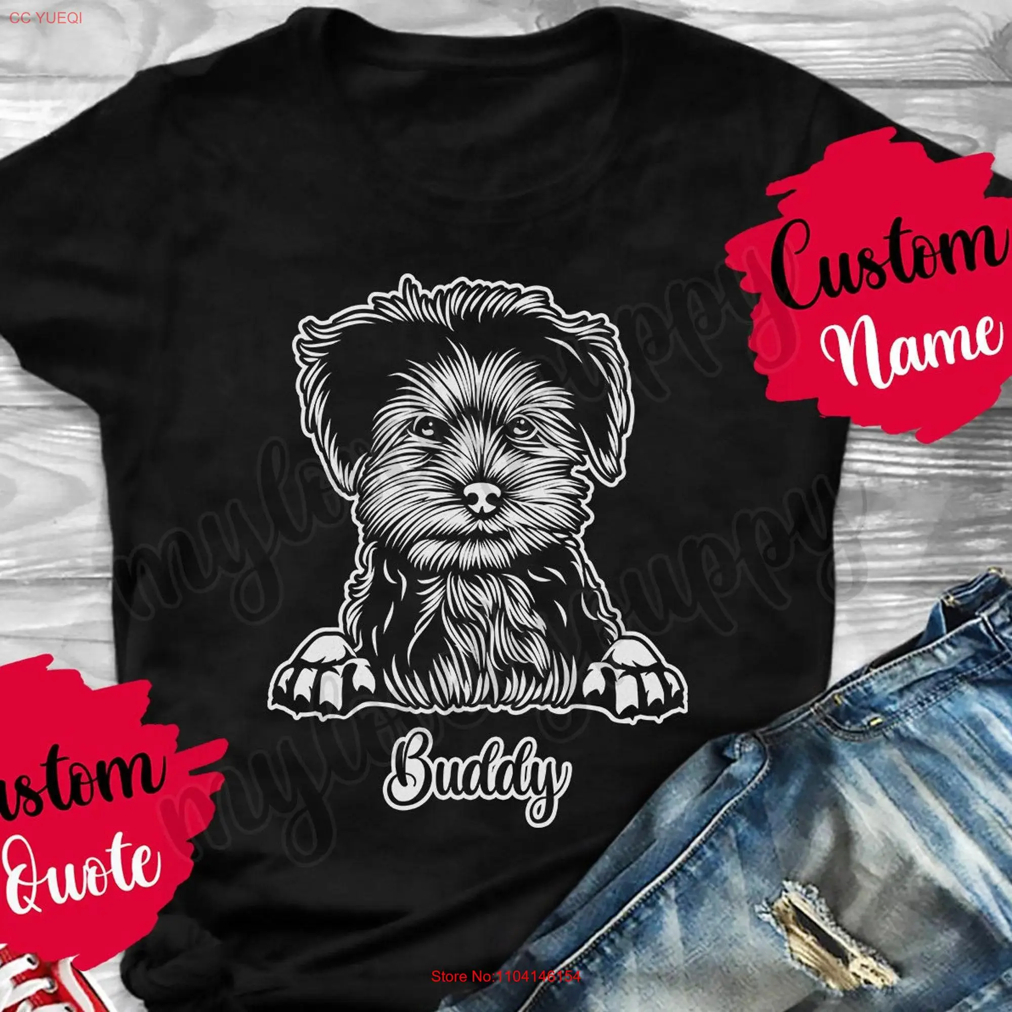 Personalized Morkie Dog Mom Dad T Shirt s Mommy Daddy Cross Breed Yorkie Owner I Love Dogs long or short sleeves