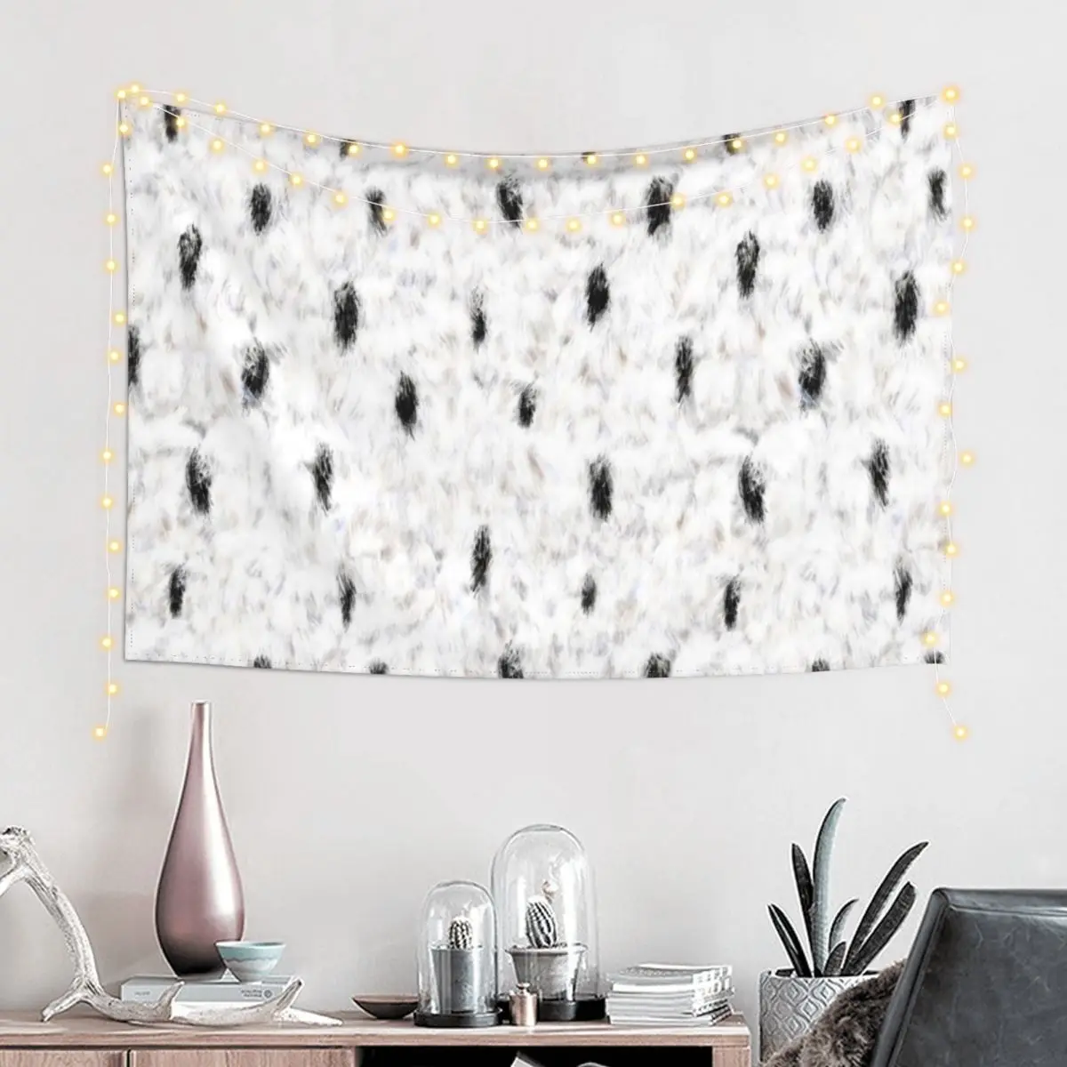 Little Princess | Faux Fur Ermine | Colsplay | Black + White Tapestry Wall Art House Decorations Tapestry